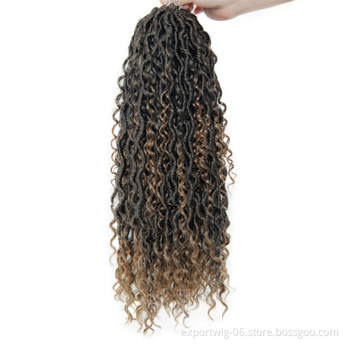New Hairstyle River Locs Hair curly faux locs synthetic crochet braid hair extensions cheap river locs braid Hair bulk